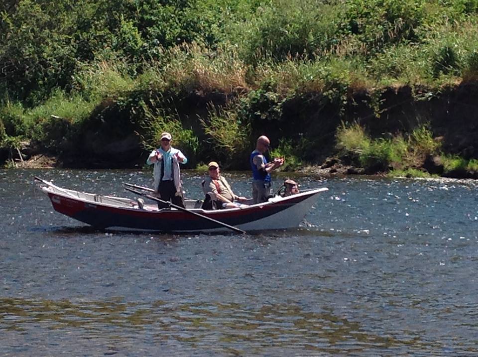 Local fisherman off the shore at the new Haydu Park in Kalama, Washington.