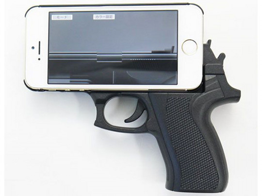 The Gun Grip iPhone Case looks alarmingly like a real handgun