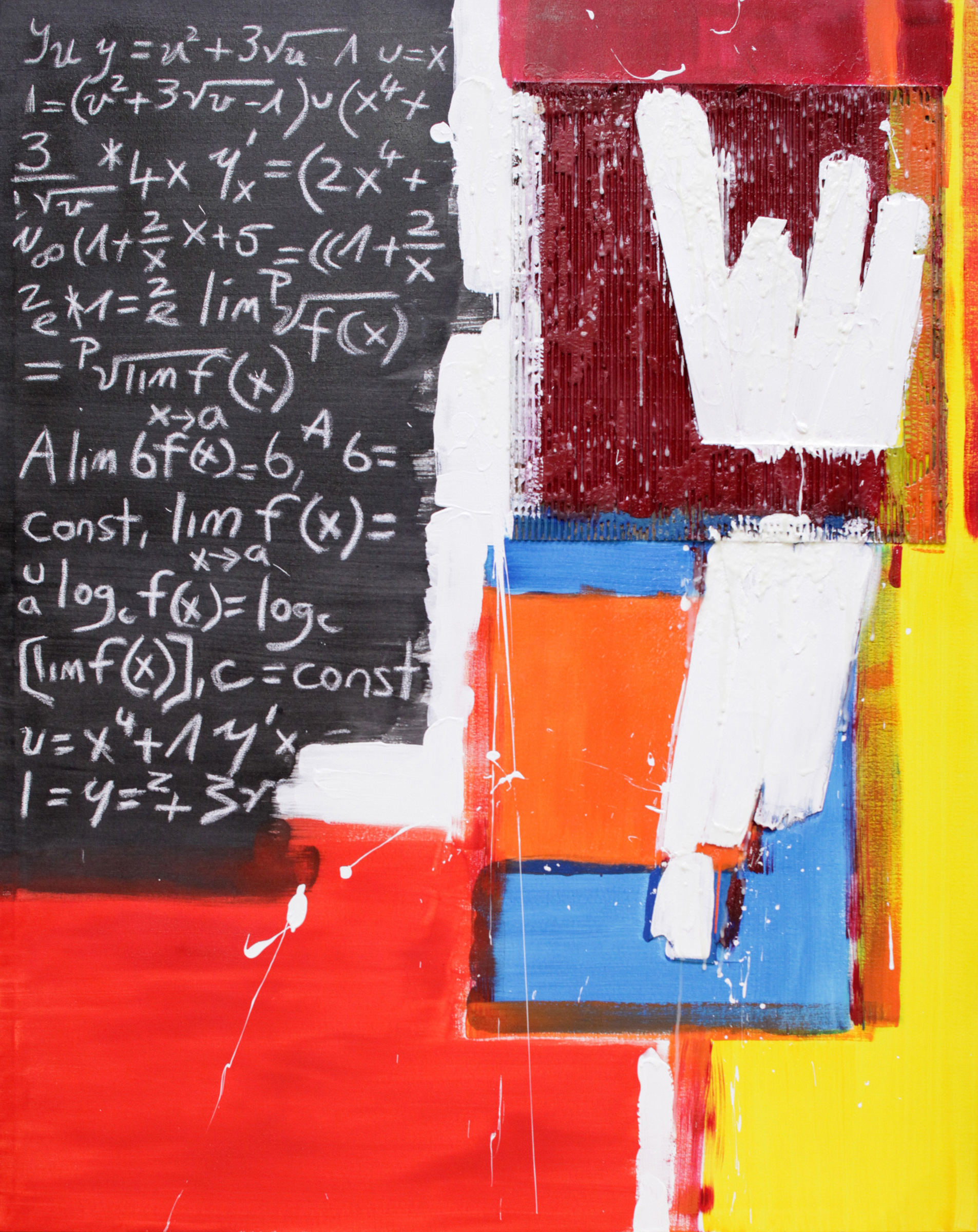 Bernie Taupin | Abacas | Acrylic, Carboard, Wood & Chalk on Canvas | 60 x 48 inches