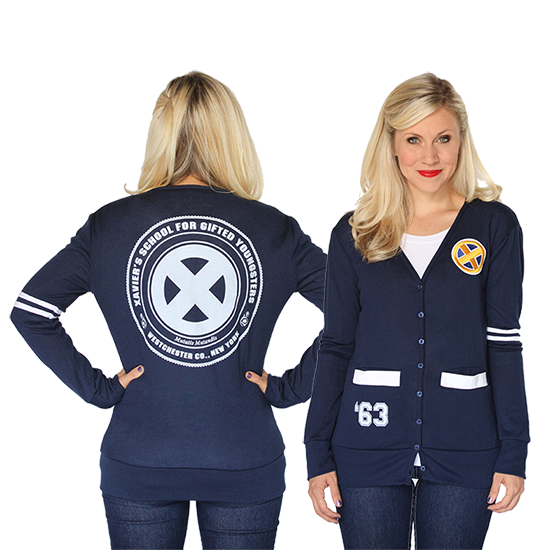 Don't we all wish that we could attend Xavier's School for Gifted Youngsters? What would your special power be? Imagine being a mutant there with this school cardigan available at D23.
