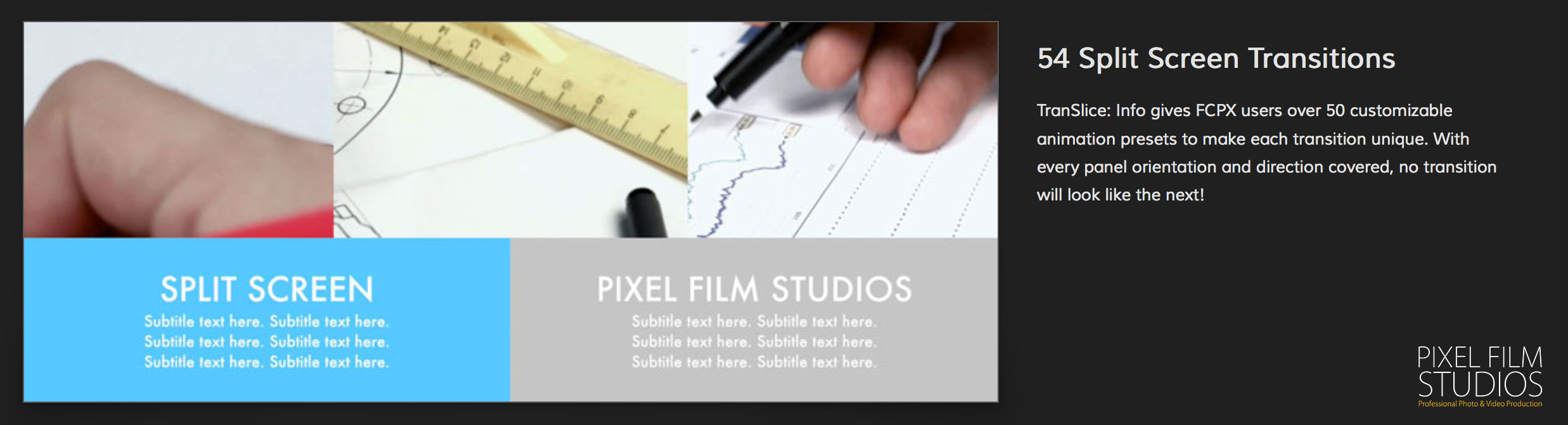 Pixel Film Studios - FCPX Plugins - Final Cut Pro X Effects
