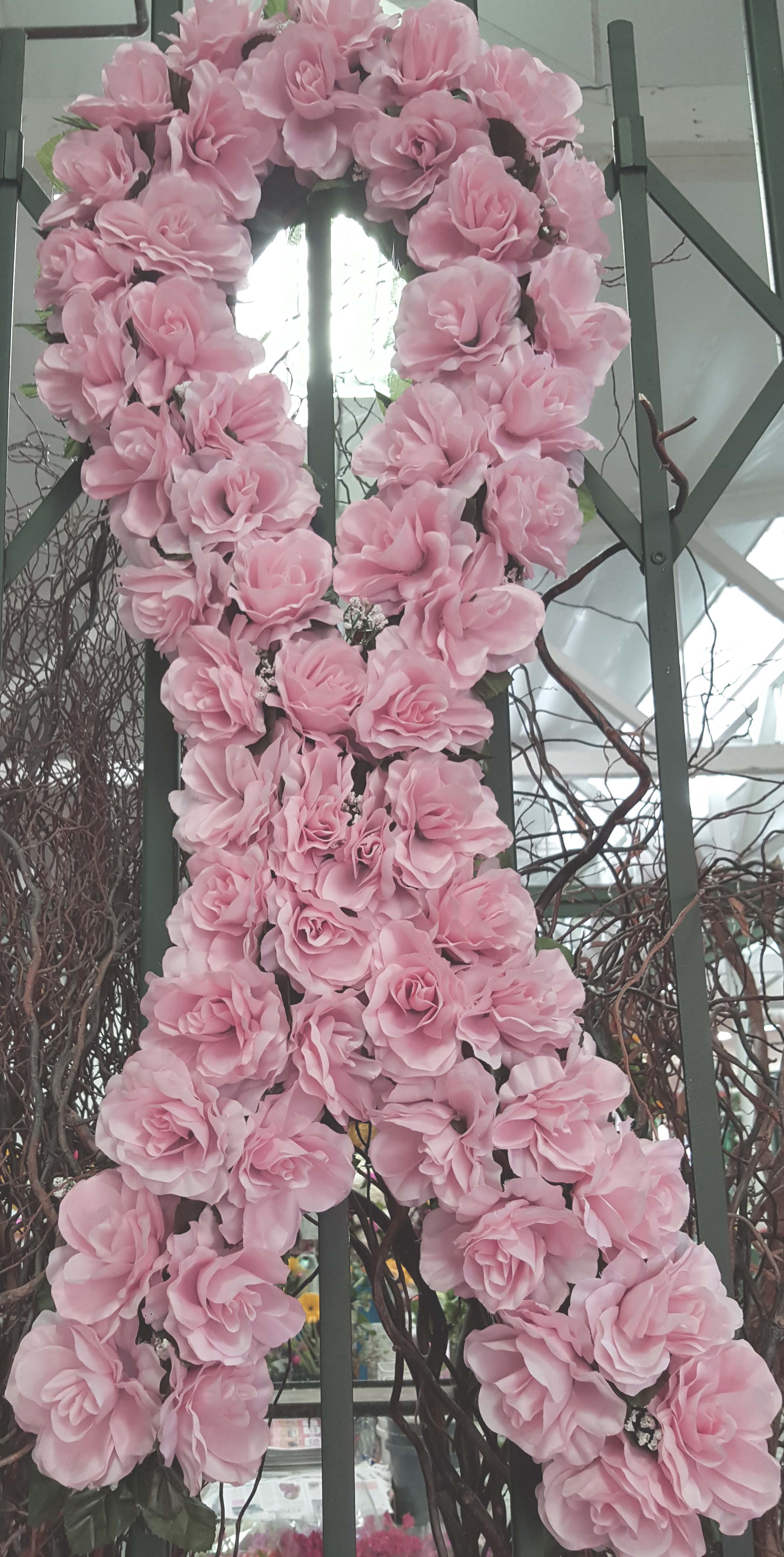 Custom design breast cancer funeral flowers