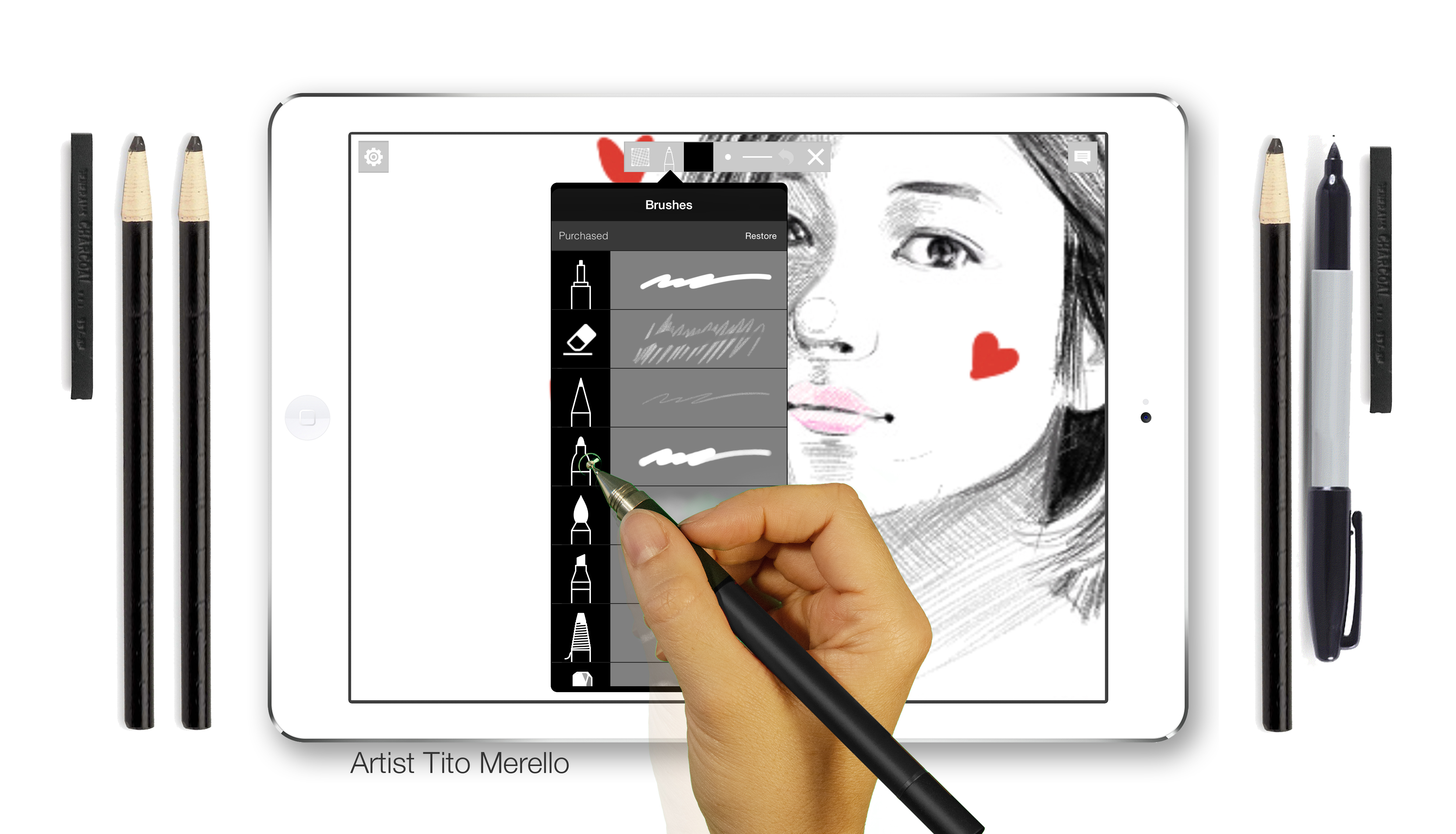 Creativeware. Essential Pens, Pencils and Color Palettes: Artist Tito Merello