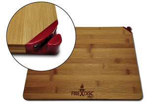 FireDisc® Bamboo Cutting Board With Knife Sharpener