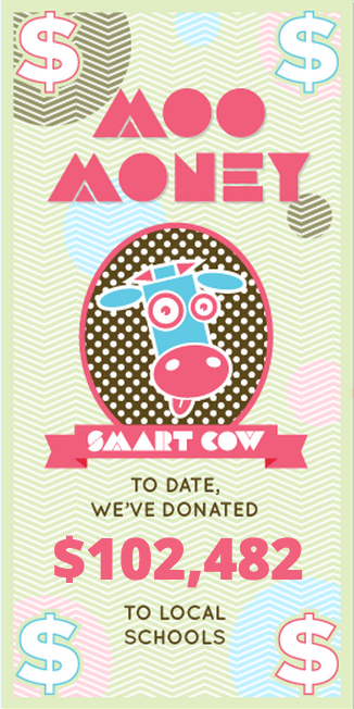 Smart Cow Yogurt Bar has donated over $100,000 to local schools in Colorado and Wisconsin.