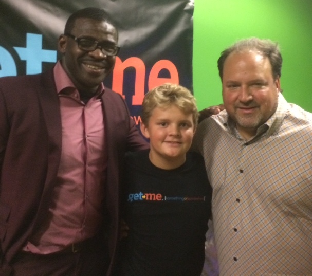Get Me Founder, Michael Gaubert (pictured on right) and his son, with their friend Michael Irvin (pictured left) at the Get Me “app” Launch Event in Dallas, Texas