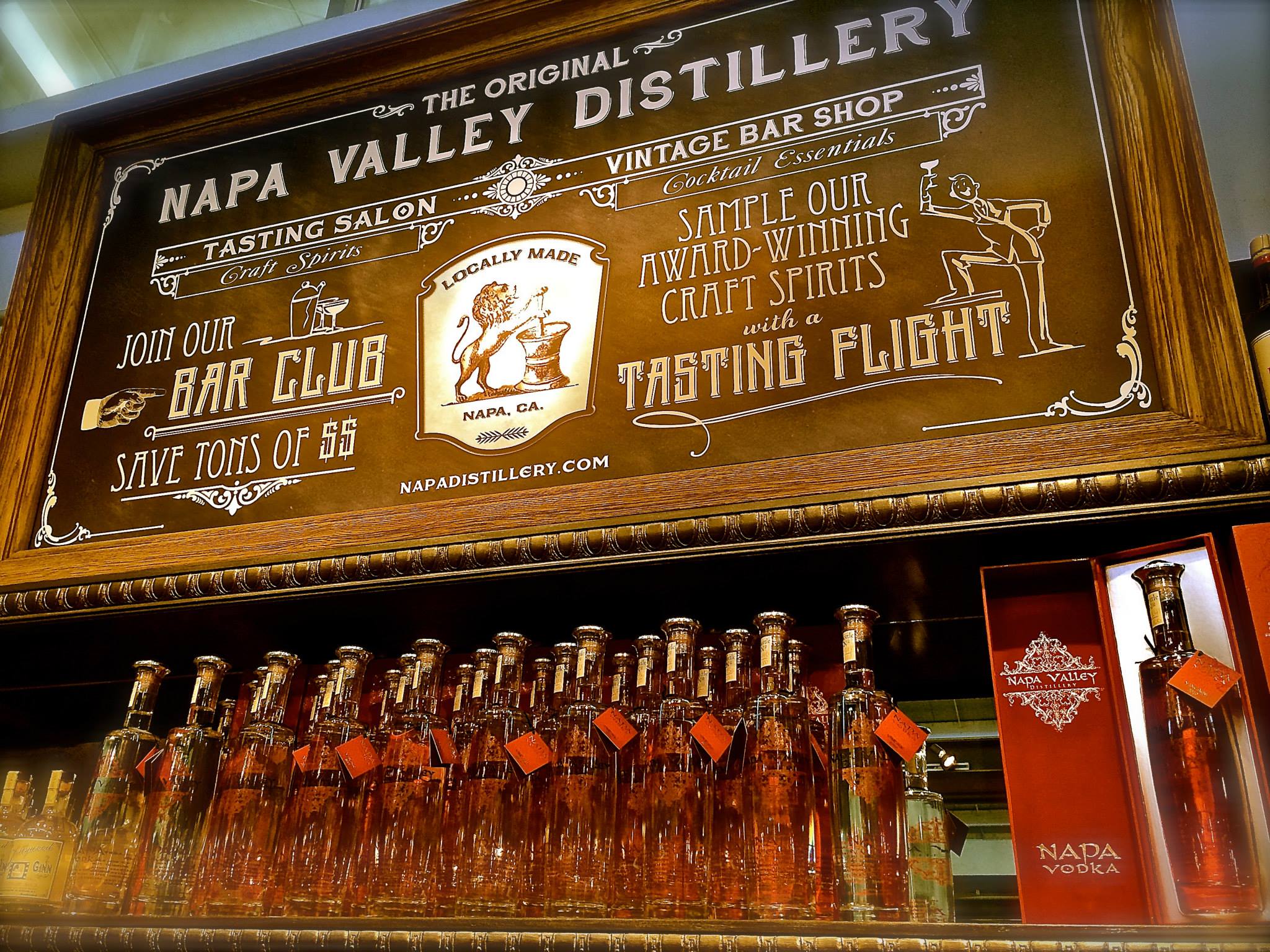 Napa Valley Distillery Tasting Salon and Bar Shop