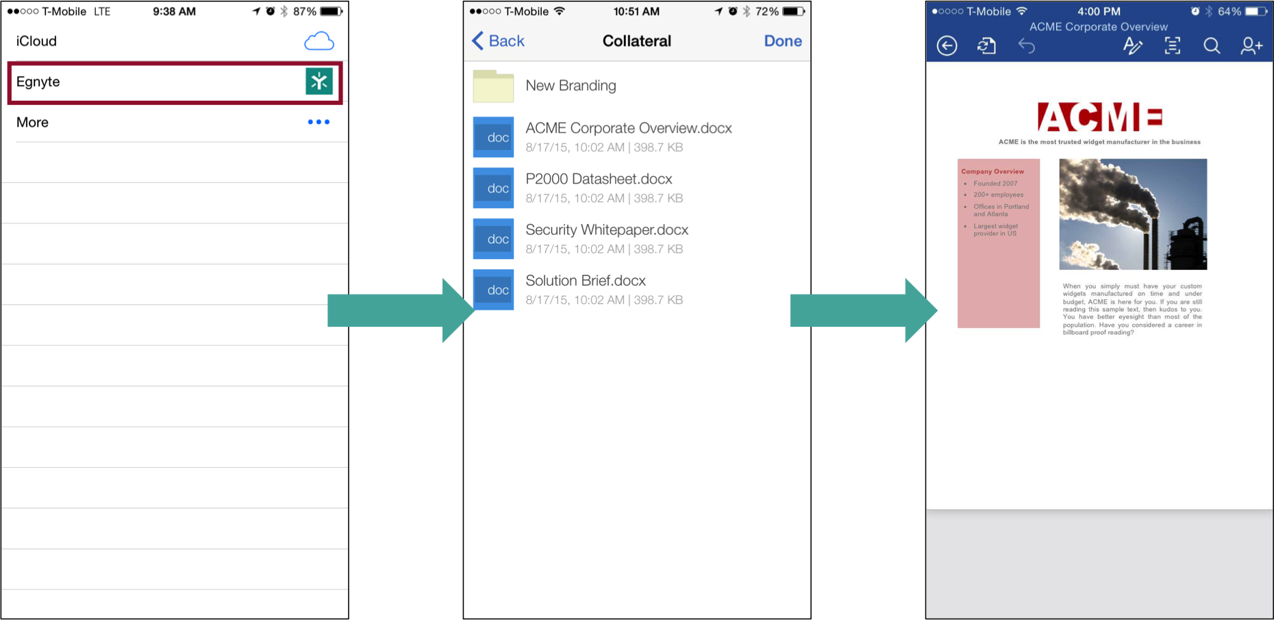 Egnyte Integration with Microsoft Office Mobile
