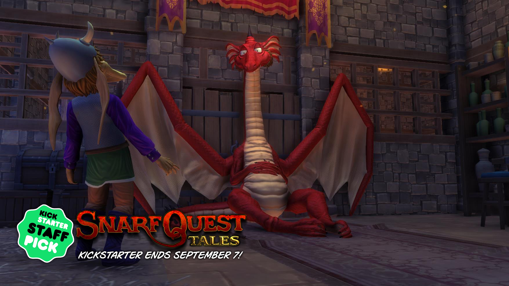 Snarf meets Willie the Dragon in SnarfQuest Tales