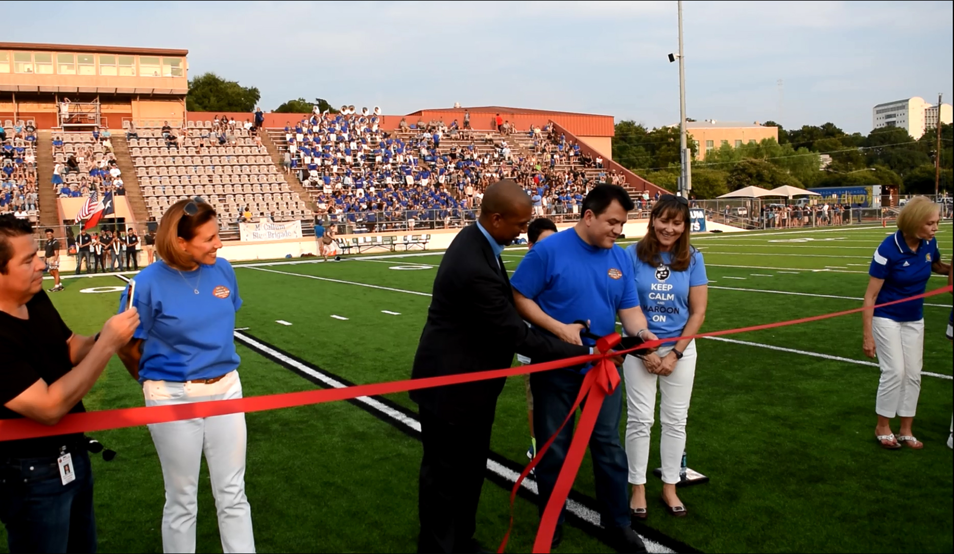 Ribbon Cutting Ceremony Before the Taco Shack Bowl Kickoff at Austin ISD’s House Park Stadium.
