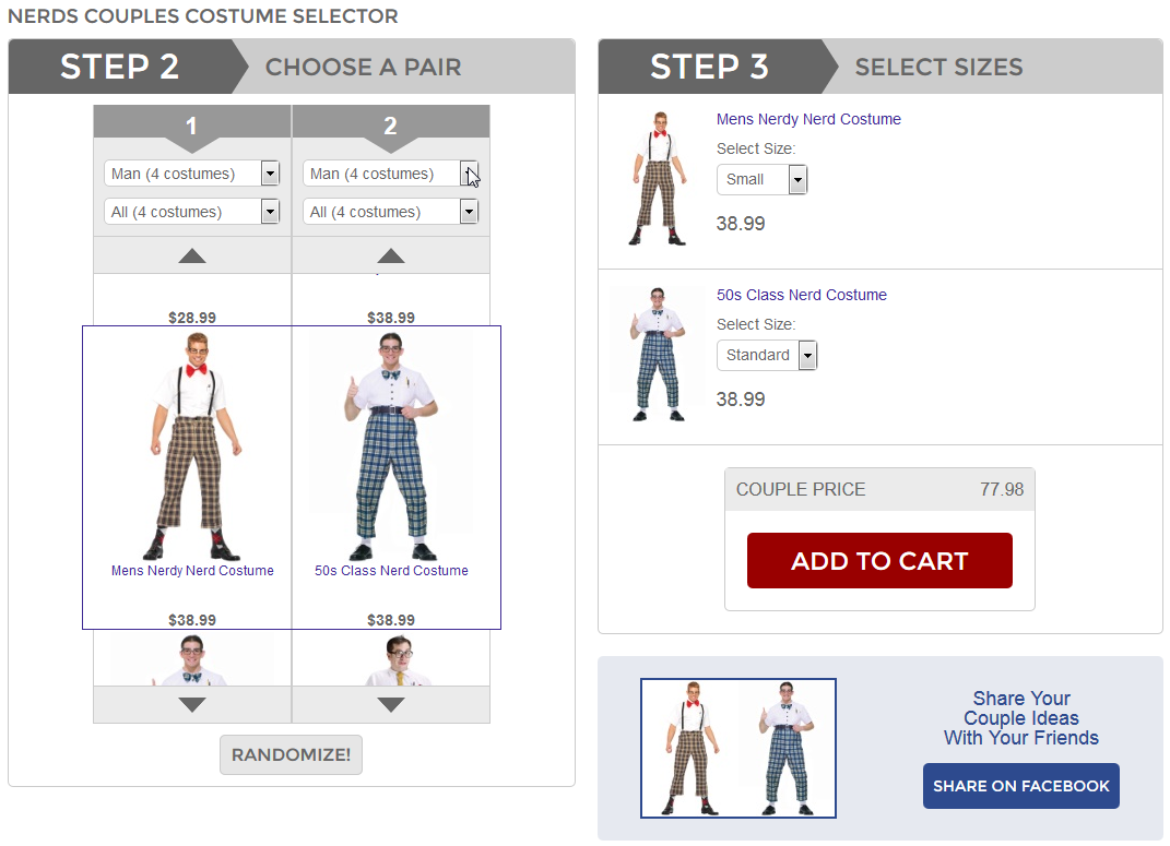 With HalloweenCostumes.com's same sex couples costume selector tool, finding a gay friendly couples costume is easy.