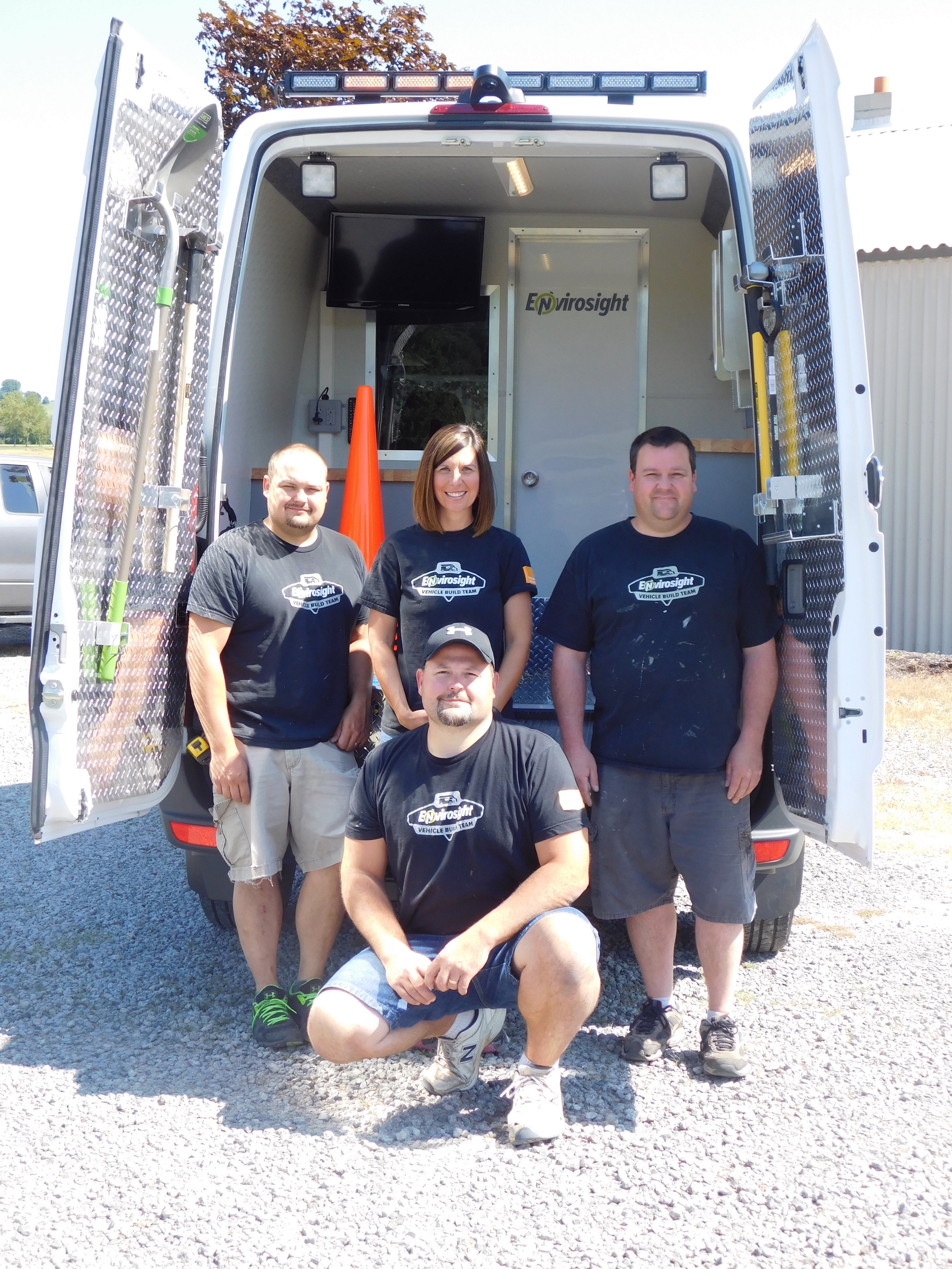 Vehicle Build Center Team with 100th Mobile Sewer Inspection Unit