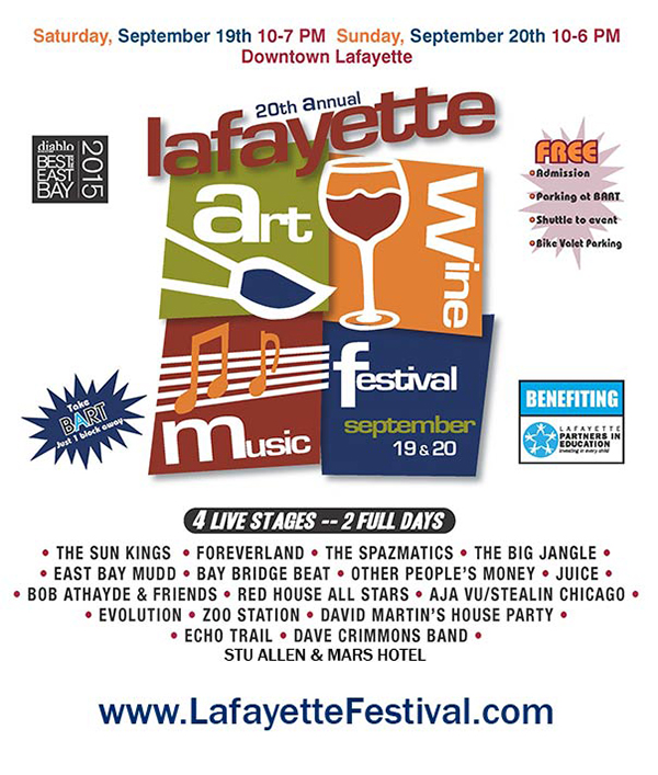 Lafayette Art & Wine Festival 2015 is Sept 19 & 20