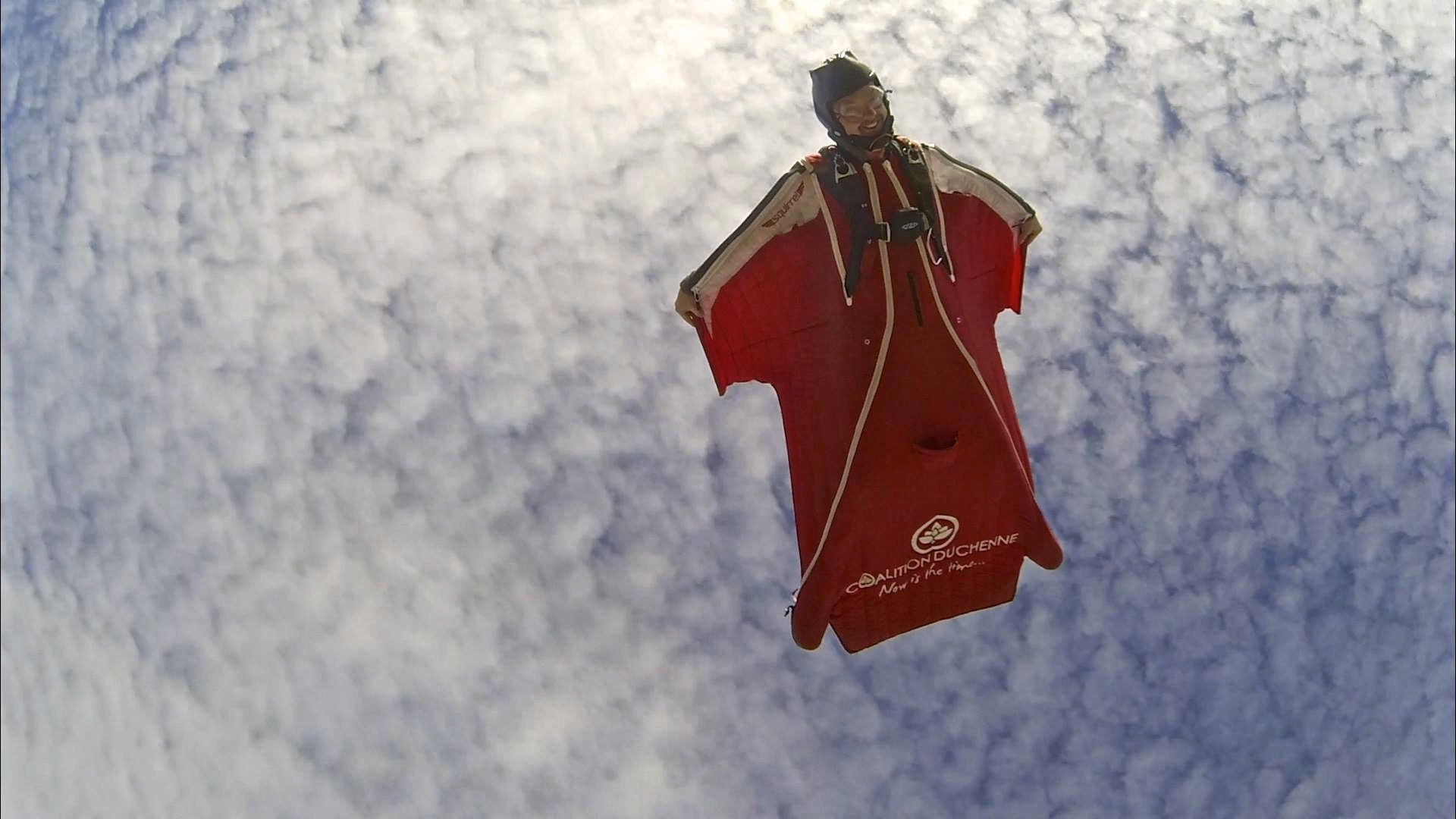 Scotty Bob Morgan flies the Coalition Duchenne Aura wingsuit