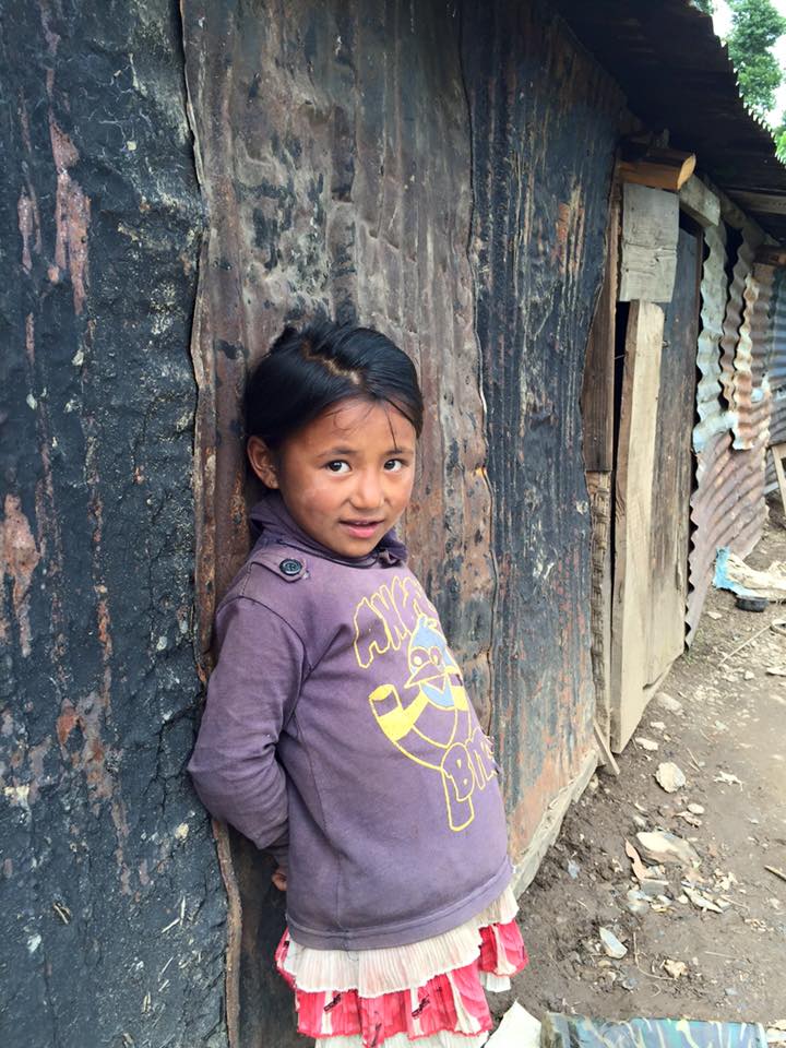 A young girl after the devastating earthquakes in Nepal