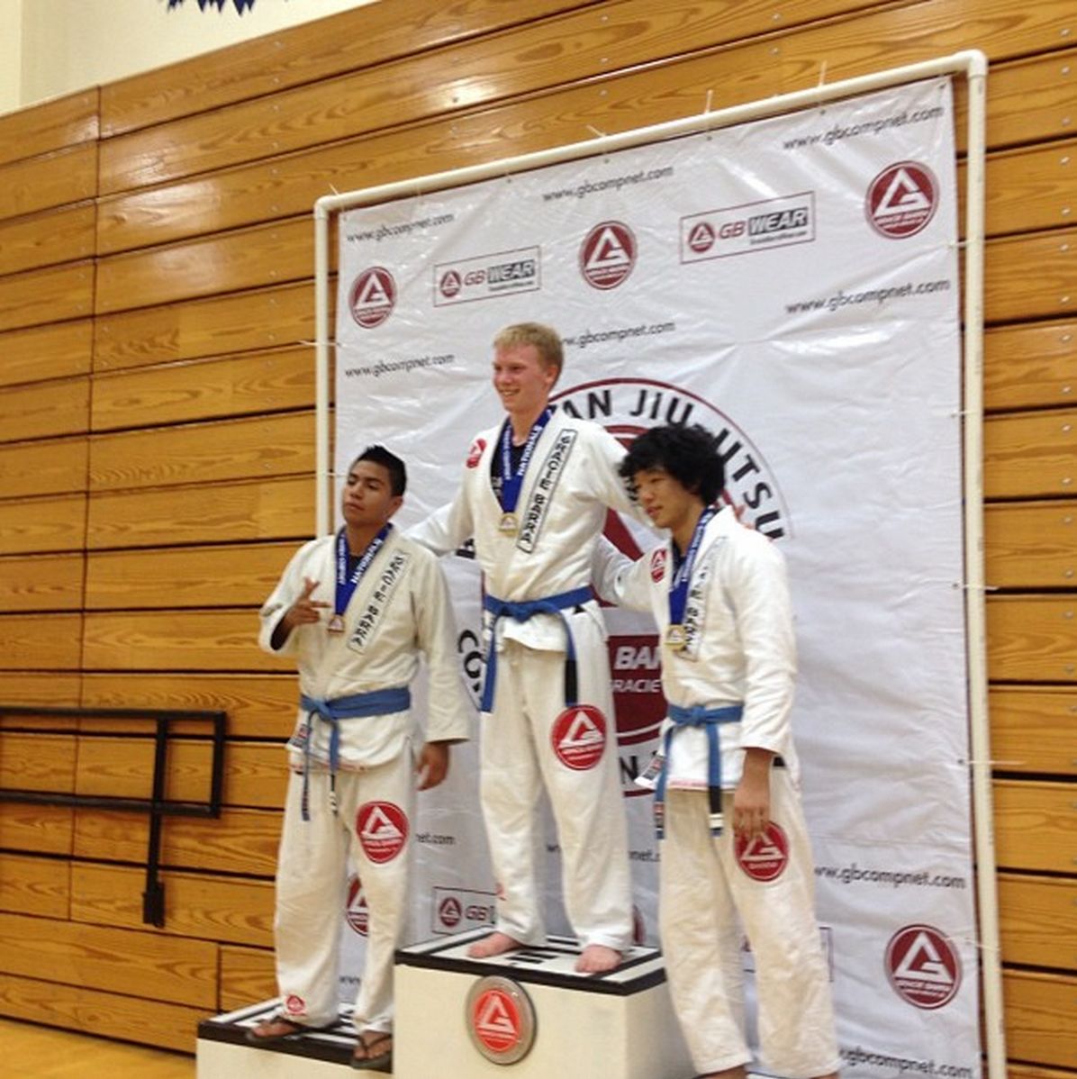 Mixed Martial Artist and Dr. Matsuda Patient Patrick Stoia (center) competes at the Gracie Barra Nationals