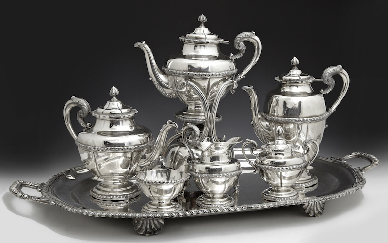 Mexican silver tea set by Lindo, from the  Robert Penn Warren House
