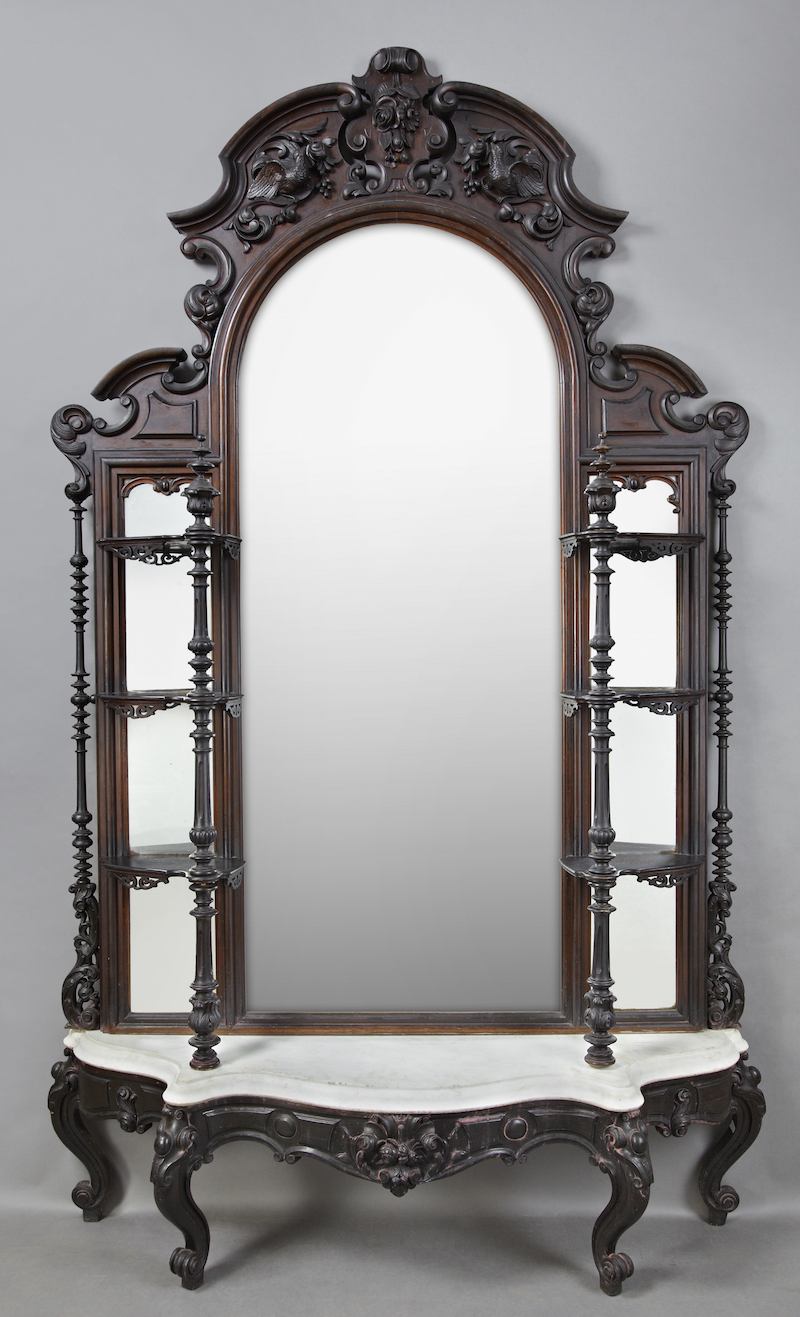Victorian hall mirror with marble from the Robert Penn Warren House