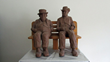 Connecticut Senior Juried Art Show: 2nd Place in Sculpture Category – Marjorie K. Miner, age 99, Hamden, CT – Two Men Watching a Baseball Game (Clay)