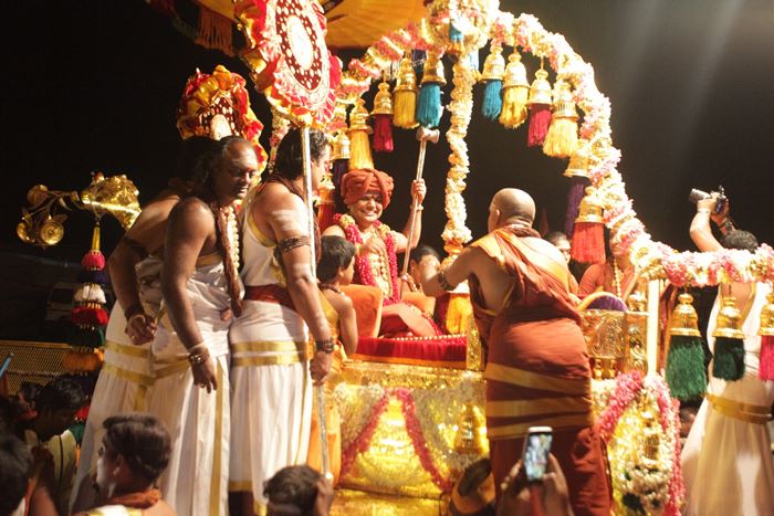 His Holiness Paramahamsa Nithyananda Heading a Grand Kumbh Mela Procession to the Shahi Snaan (sacred dip in Nectar of river Godavari) on September 11th in Nasik, India .