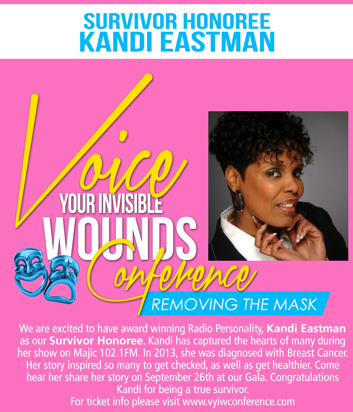 Majic 102.1FM Radio Personality Kandi Eastman (2015 Survivor Award Recipient)