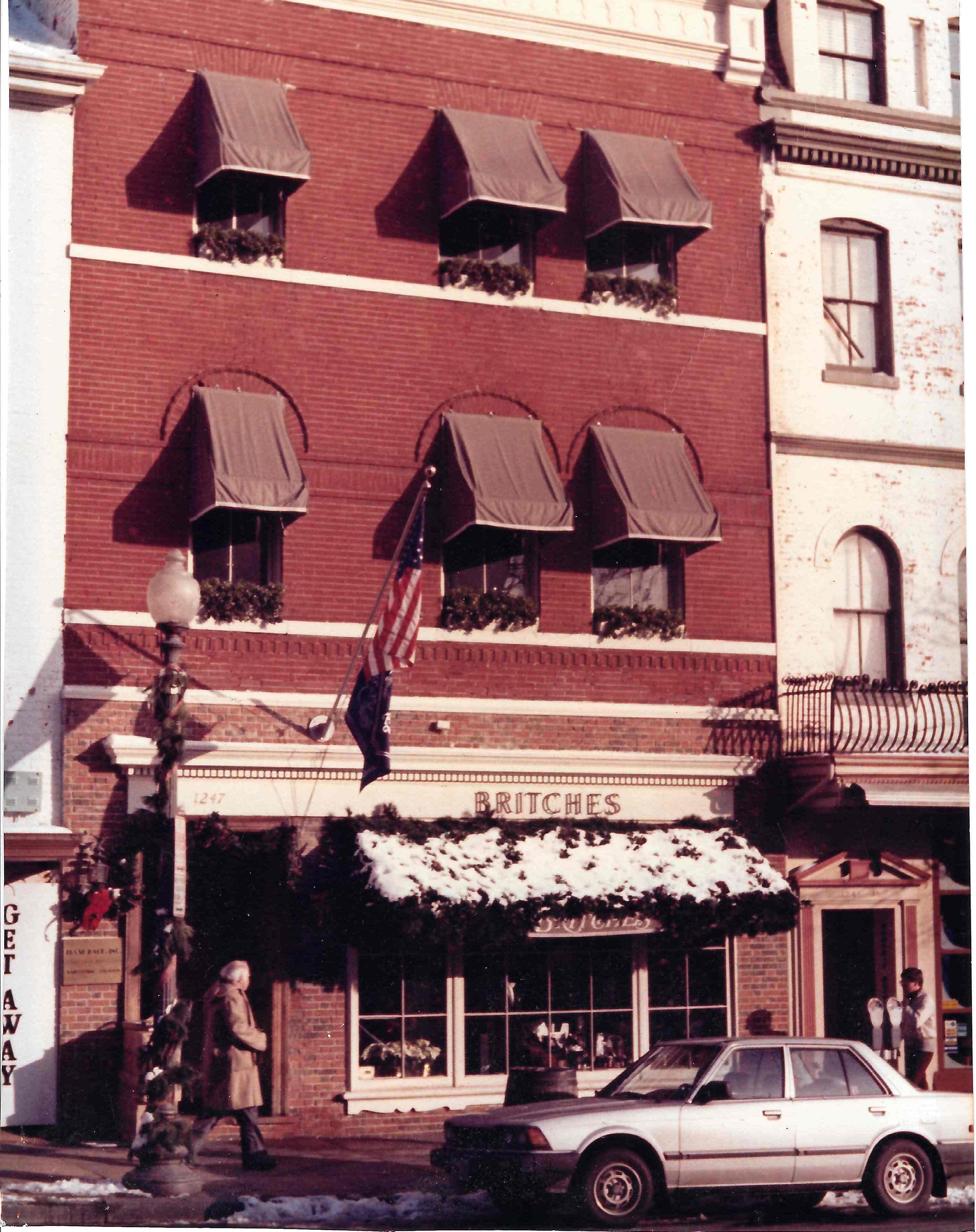 Britches of Georgetowne, fine clothiers since 1967, in 1967, original location at 1247 Wisconsin Avenue, Washington DC