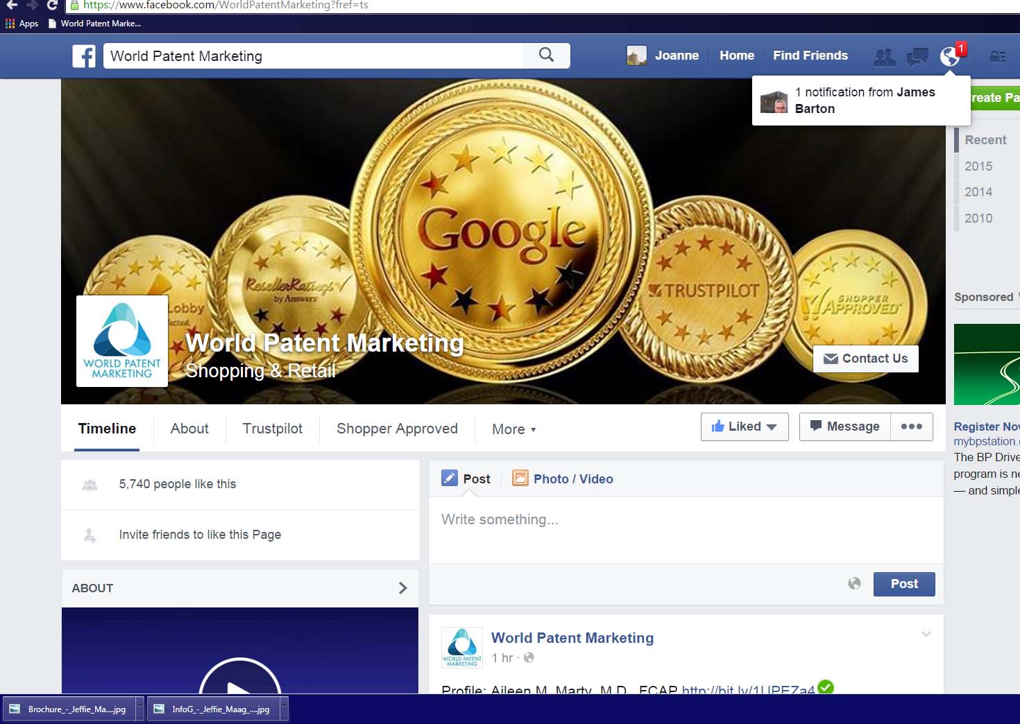 Follow World Patent Marketing on Facebook!