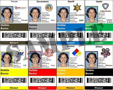 Full Card Samples MO Identification/Credentialing Card Appearance Standards