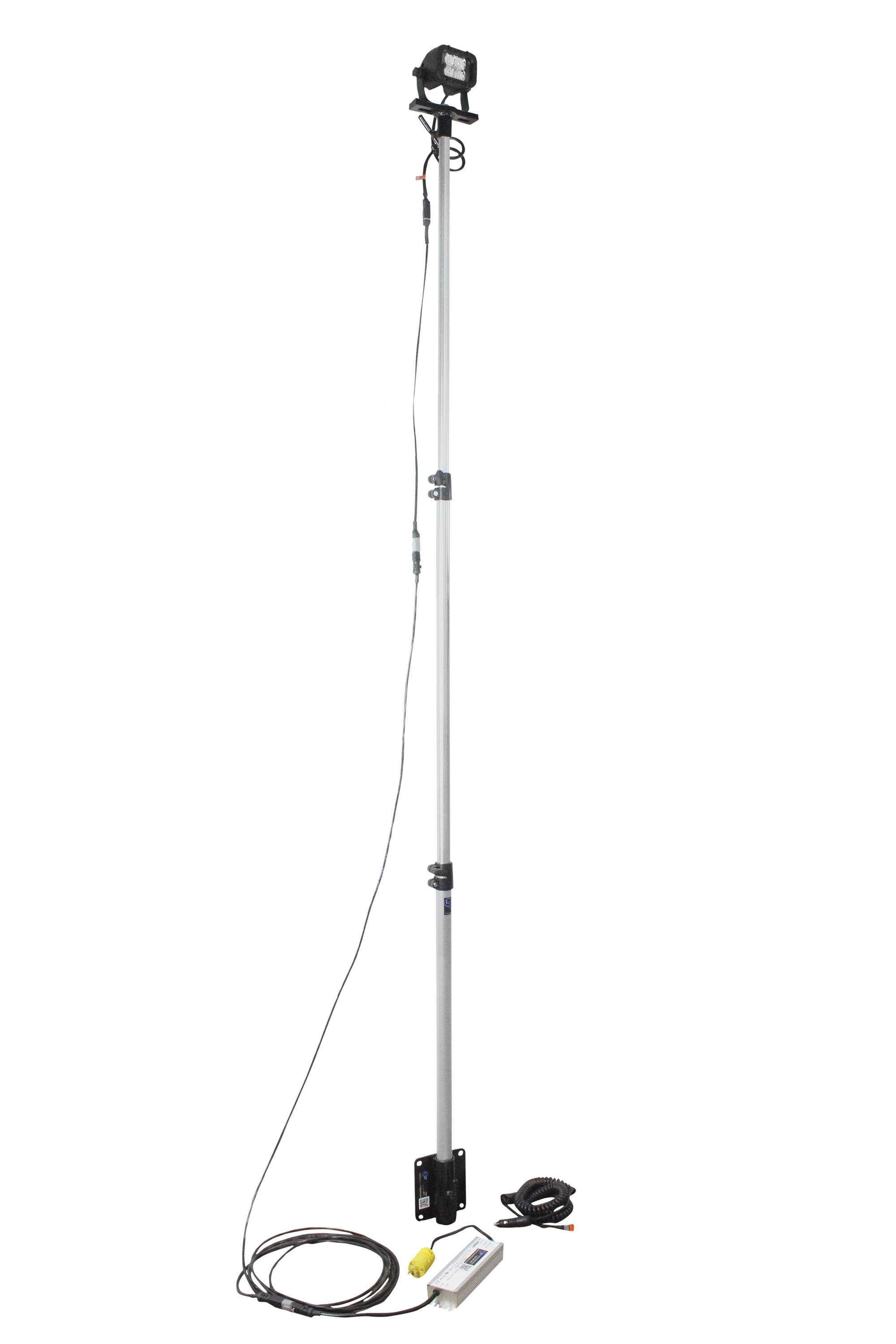 3.5' to 8' Telescoping Light Pole Equipped with a 12 Watt LED Light Head