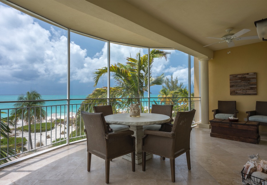 All of the Tuscany villas are oceanfront and all have screened in porches offering lovely Grace Bay Beach and Caribbean views.