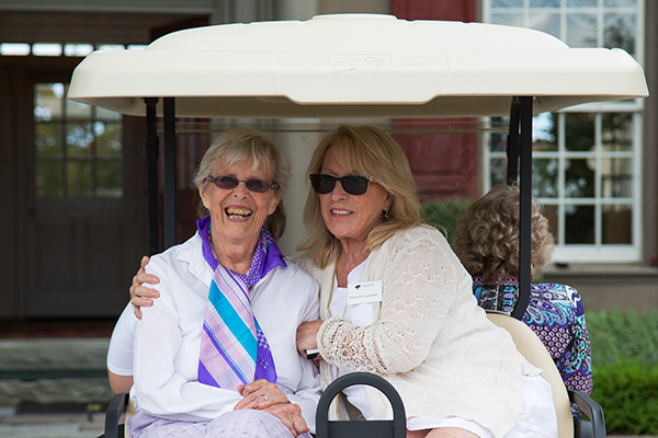Jean Henry, the Van Sinderen family matriarch, and Glenholme Executive Director Maryann Campbell begin a tour of campus.