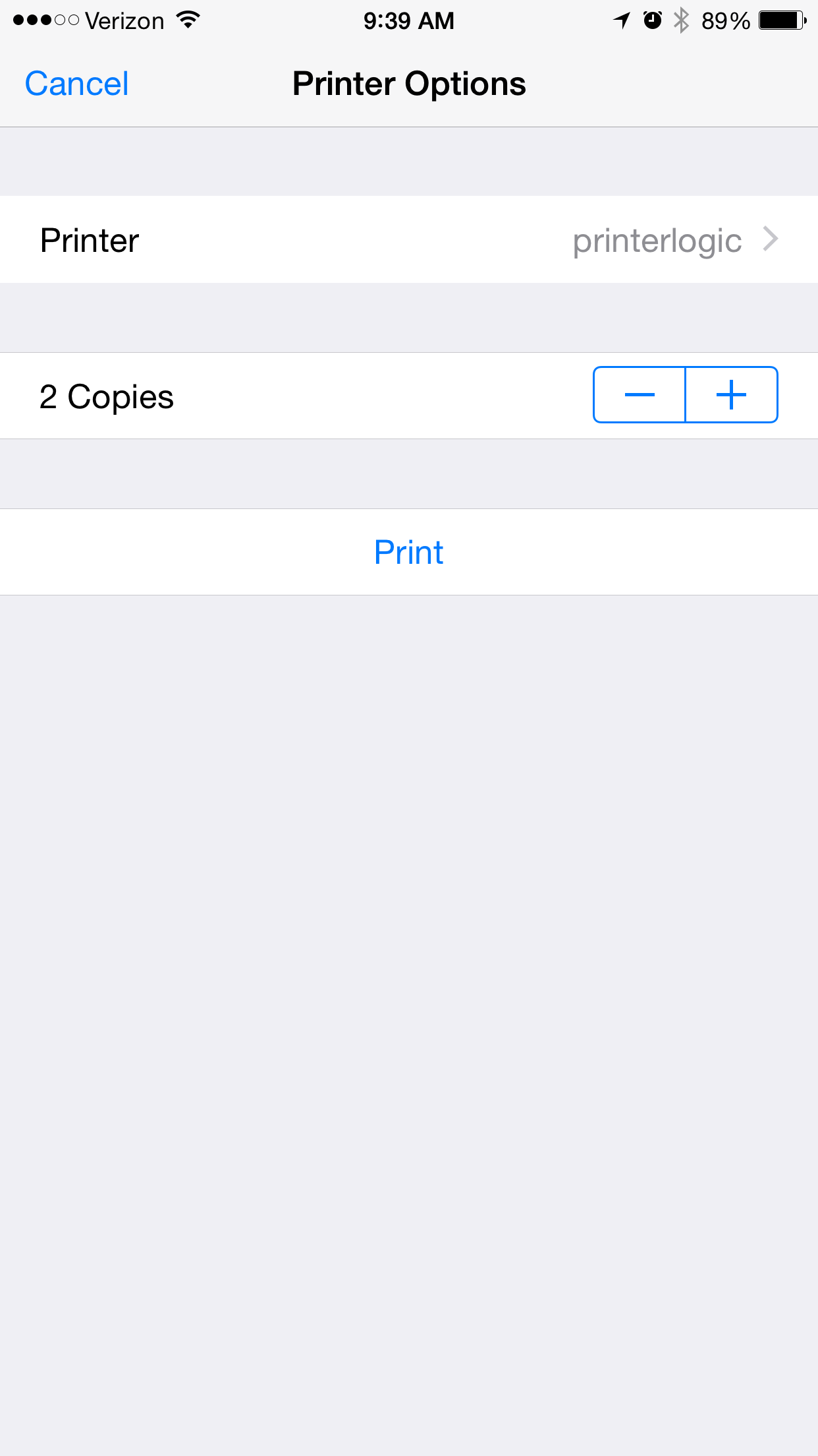 iOS Native Print Experience
