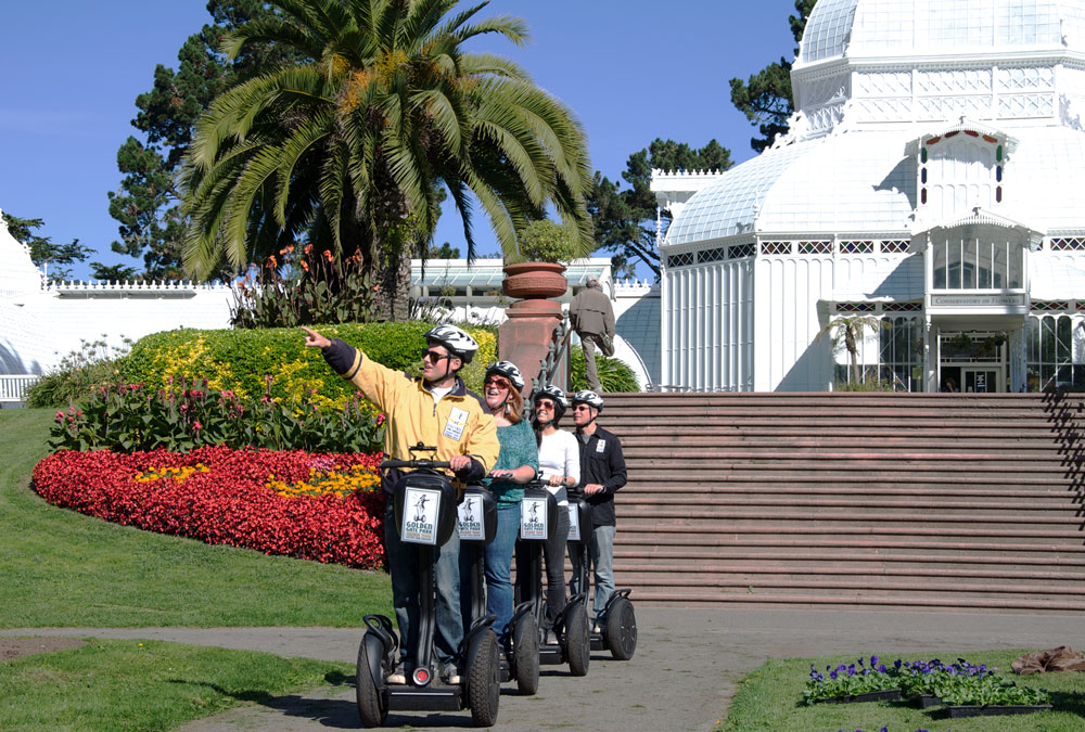 Golden Gate Park Segway Tour in front of the Conservatory of Flowers.