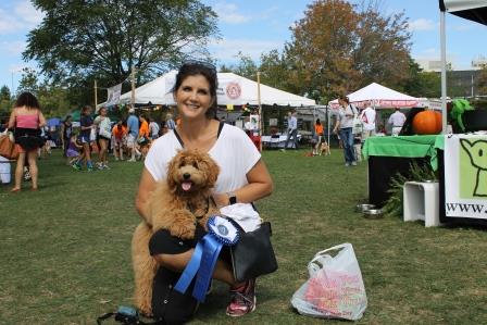 Greenwich resident Ronda McDonald and Golden Doodle “Charley” who took home first place in the “Puppy Love” competition at Adopt-A-Dog’s 28th Annual Puttin’ on the Dog