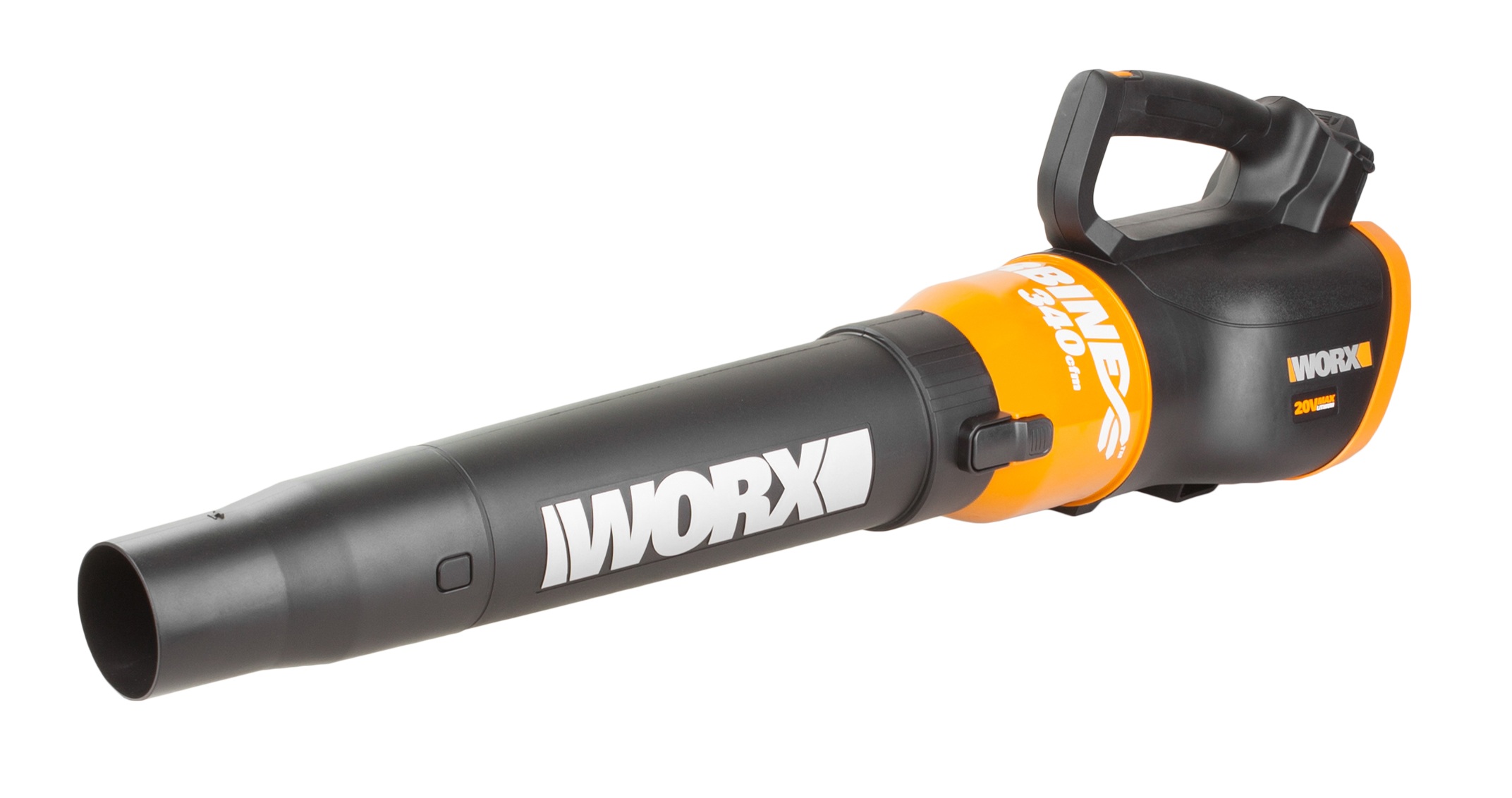 WORX AIR 20V TURBINE Blower pulls air directly into the fan and immediately forces it out through the blower tube at up to 90 mph.