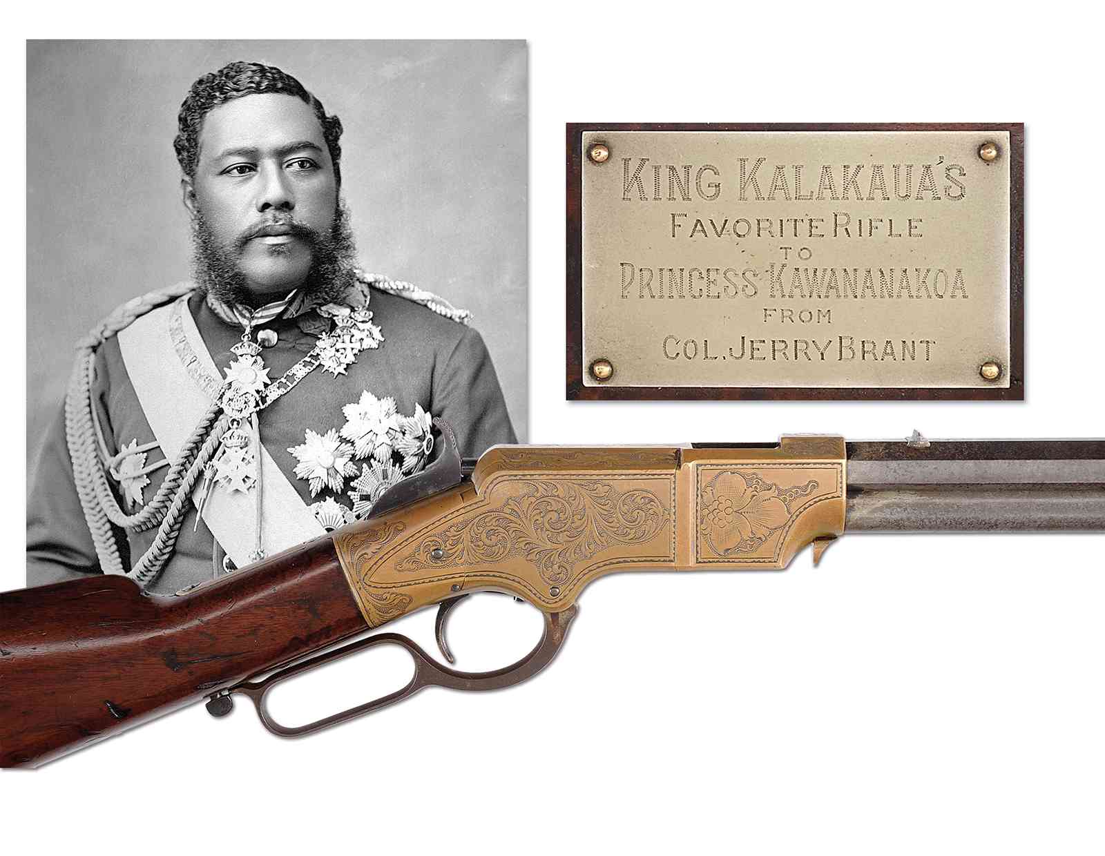A rare engraved Henry to American Civil War General, Edward McCook, later presented to King Kalakaua of Hawaii and then to Princess Kawananakoa.
