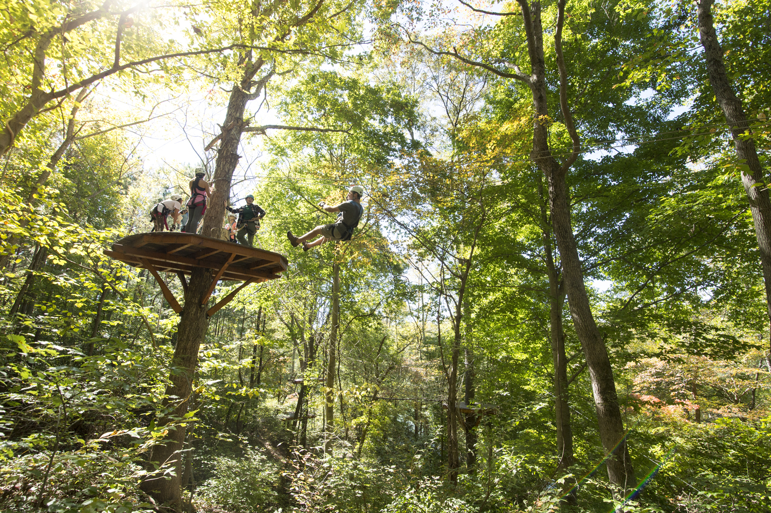 Participants of the Adventure Team Challenge North Carolina will undertake the Canopy Tour. Photograph courtesy U.S. National Whitewater Center.