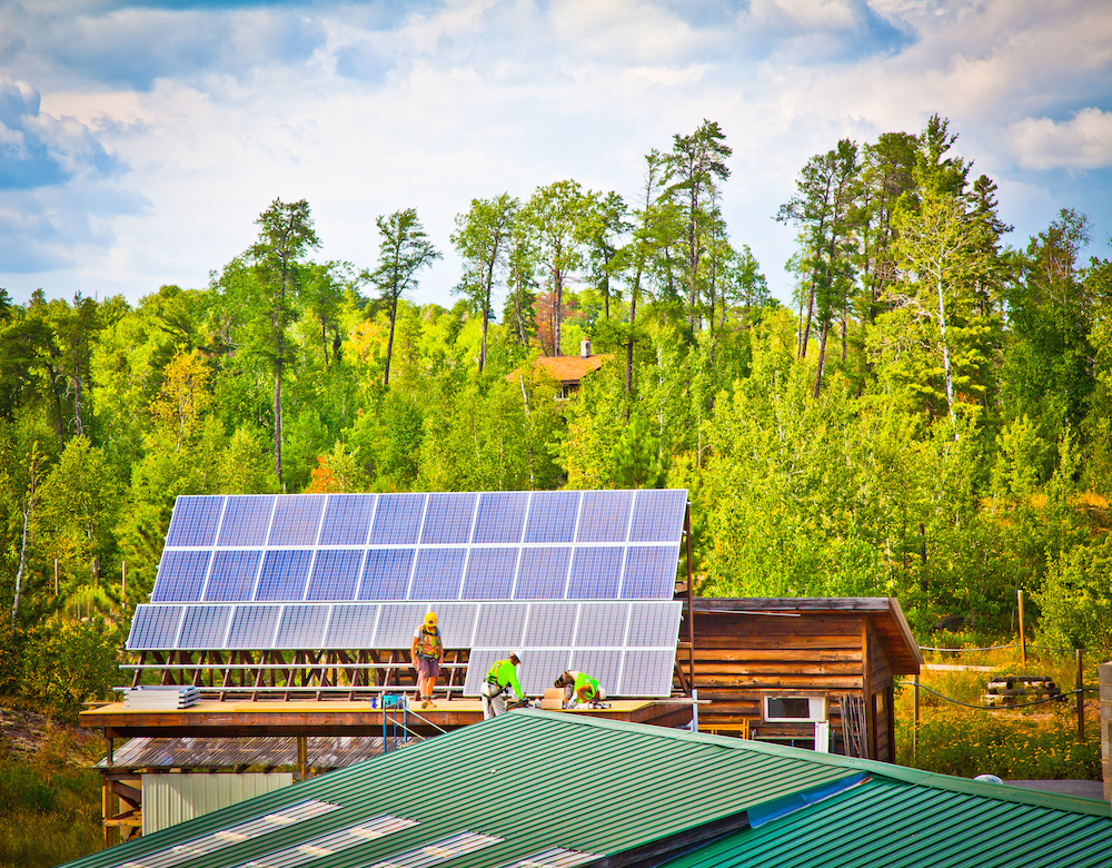 Solar Installation at Will Steger Wilderness Center. Photo credit: John Ratzloff