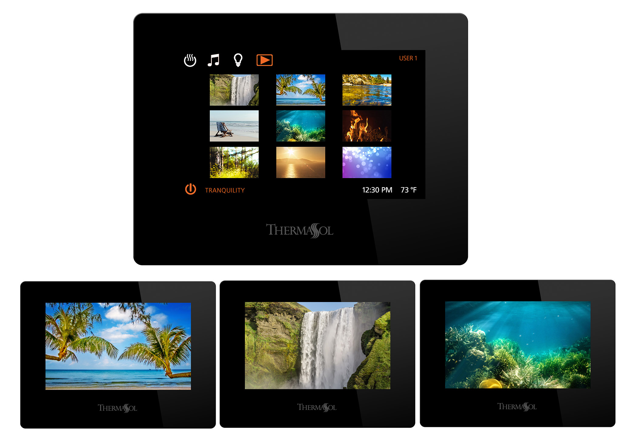 ThermaSol’s Tranquility scenes mode offers users nine soothing videos which enhance the benefits of their home spa, all accessed through the ThermaTouch 7” LCD touchscreen controller.