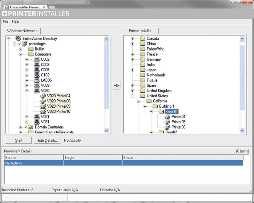 PrinterLogic Printer Migration Screen