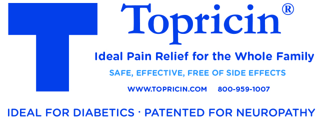 Topricin is patented for the topical treatment of pain associated with neuropathy (diabetic and chemo-induced) and fibromyalgia