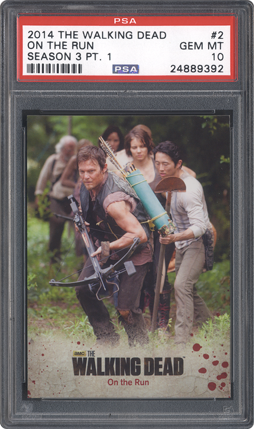 One of the cards in The Walking Dead trading card set to be given away by PSA.