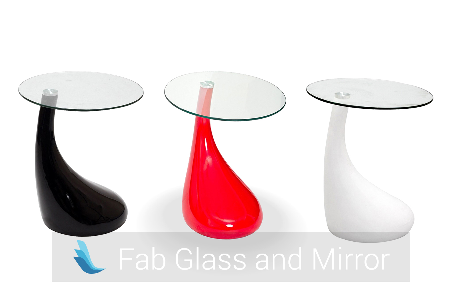 TearDrop Side Glass Table