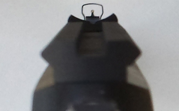 See-through channel allows for line of sight with back-up sights