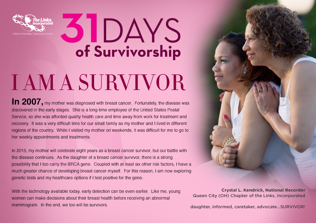 Crystal Kendrick and her, mother, Sondra McIntosh Kendrick, a breast cancer survivor