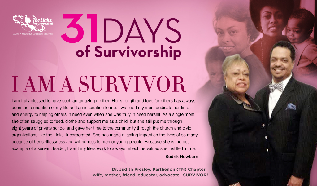 Sedrik Newbern shares about his mother, Dr. Judith Presely, a breast cancer survivor