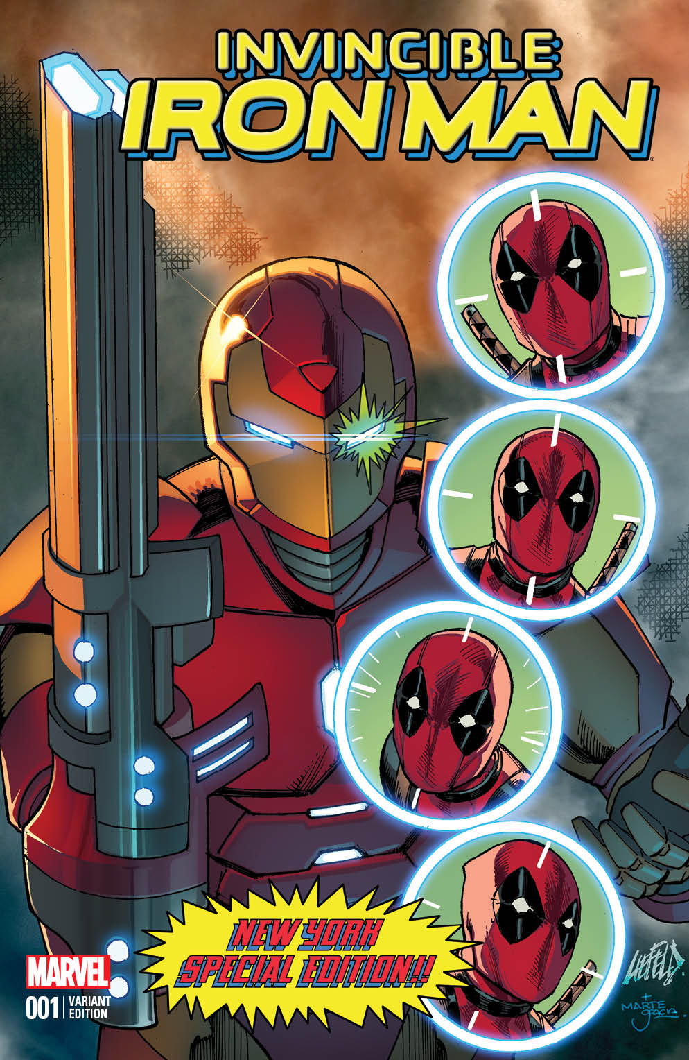 NYCC exclusive Deadpool variant cover for Incredible Iron man #1