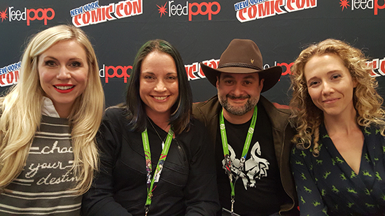 Ashley Eckstein and the Her Universe Press panelists at NYCC (from left to right) - Anne Convery, Dave Filoni and Heather Nuhfer.