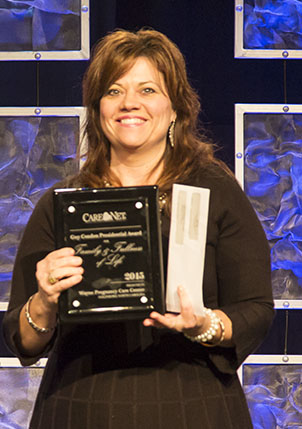 Beverly Weeks of Wayne Pregnancy Care Center of Goldsboro, NC Accepts the 2015 Guy Condon Award