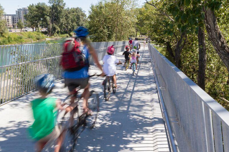 A short bike ride from downtown Calgary, the Civitas/W design for St. Patrick’s Island includes biking and hiking paths for appreciating nature in the city. (Photo courtesy Civitas Inc.)